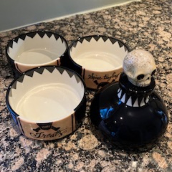 Dept56 Spine Tingling 5 Piece Treat Jar Snack Trays RETIRED 56.35617 - Picture 3 of 4